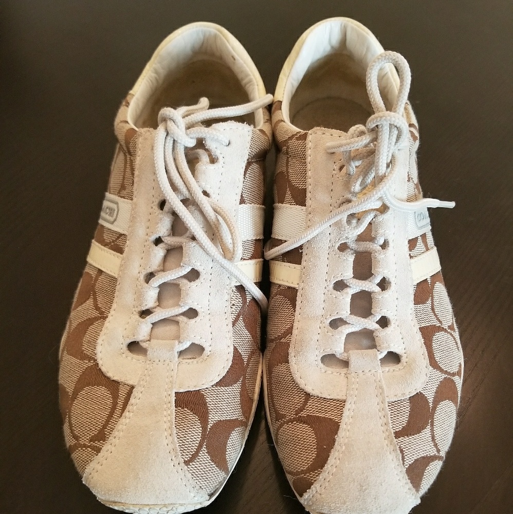 Brown and Cream Women's Sneakers